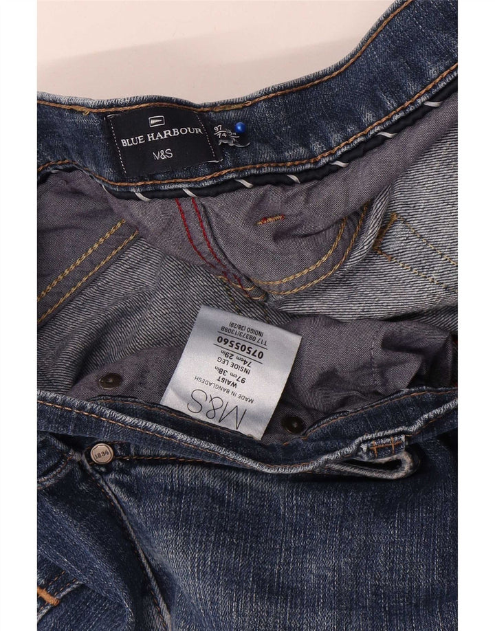 Marks & Spencer Mens Blue Harbour Straight Jeans W38 L29 Blue Cotton
