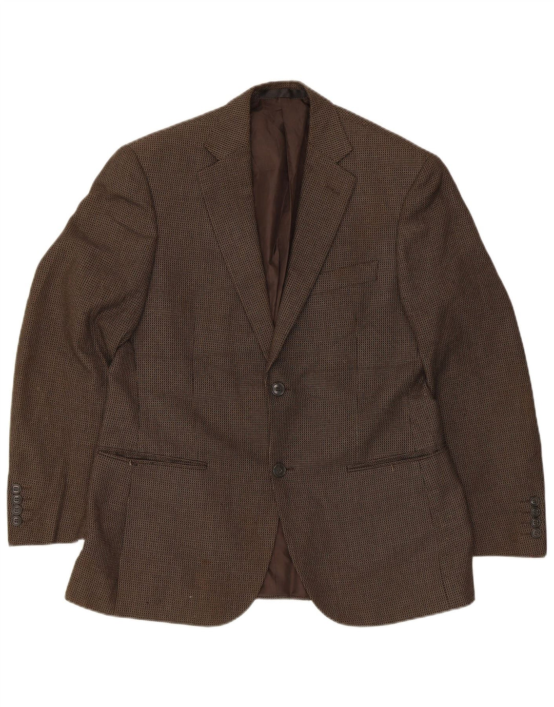Jaqueta blazer masculina de 2 botões Marks & Spencer Reino Unido 38 xadrez marrom médio