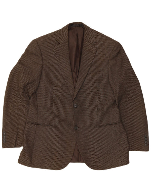 Jaqueta blazer masculina de 2 botões Marks & Spencer Reino Unido 38 xadrez marrom médio
