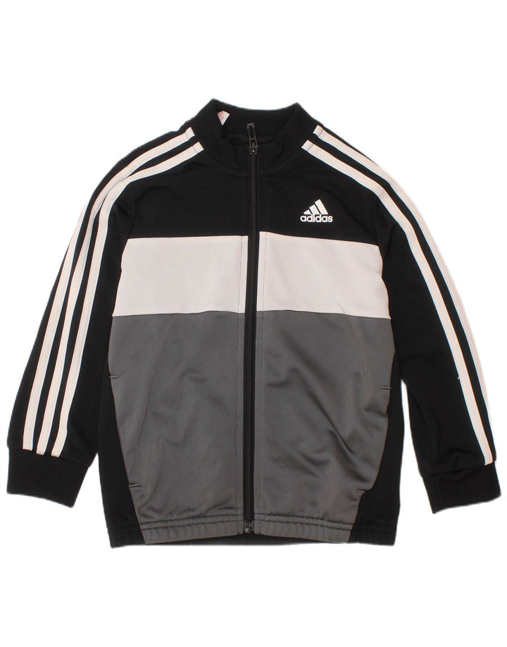 Jachetă de trening pentru băieți ADIDAS 4-5 ani, negru, poliester