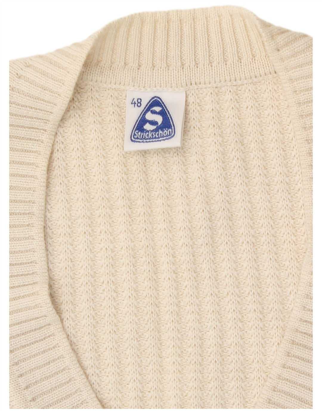 Vintage dame cardigan sweater IT 48 XL Hvid Virgin Wool