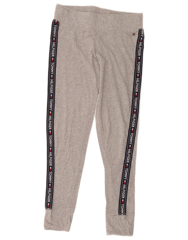 Tommy Hilfiger Womens Graphic Leggings UK 16 Large Graue Baumwolle