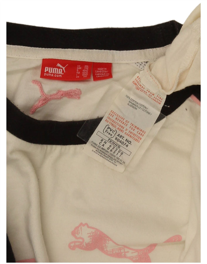 Puma Mens Graphic Top Long Sleeve 2XL White Colourblock Cotton