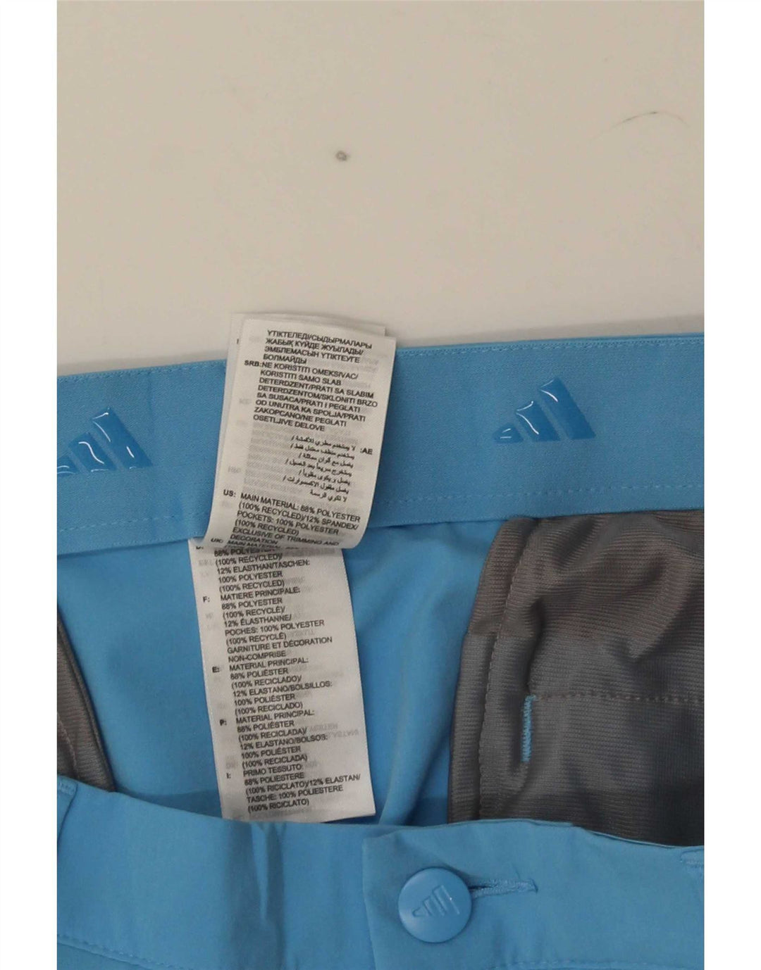 Adidas Mens Chino Shorts W34 Large Blue Polyester
