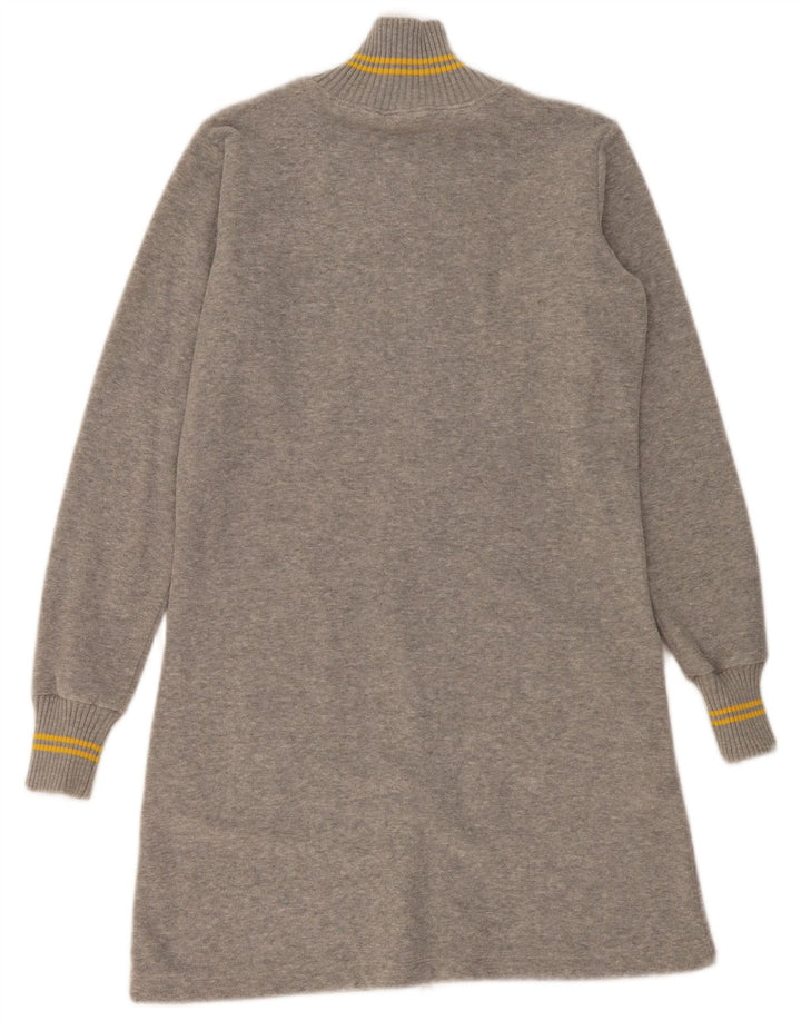 Fila Womens Longline Oversized Cardigan Sweater UK 10 Small Grey Cotton