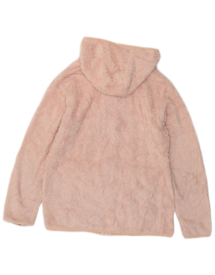 EDDIE BAUER Womens Hooded Fleece Jacket UK 10 Small Pink Polyester
