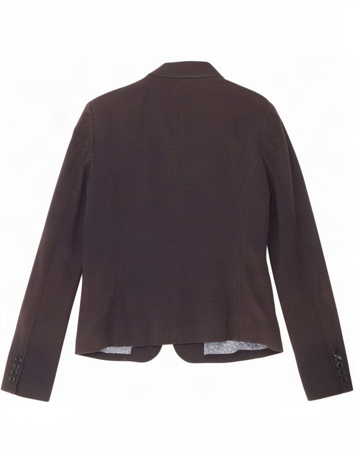 Tommy Hilfiger Damen-Blazer mit 1 Knopf, UK 12, mittelmarineblaue Baumwolle