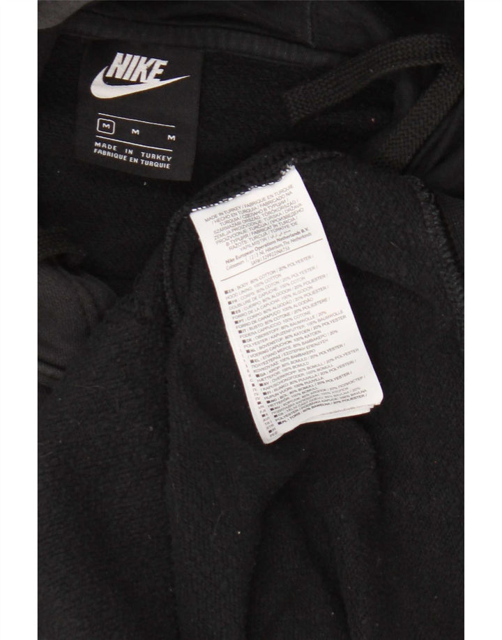 Nike Mens Graphic Hoodie Jumper Medium Black Cotton