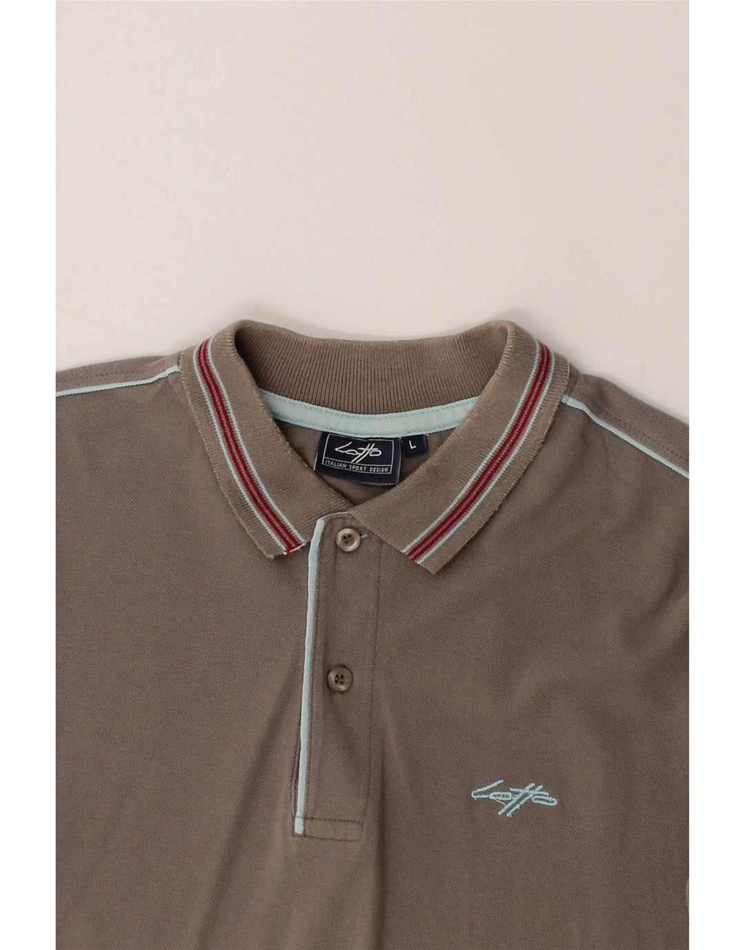 LOTTO Mens Polo Shirt Large Grey Cotton Vintage Lotto and Second-Hand Lotto from Messina Hembry 