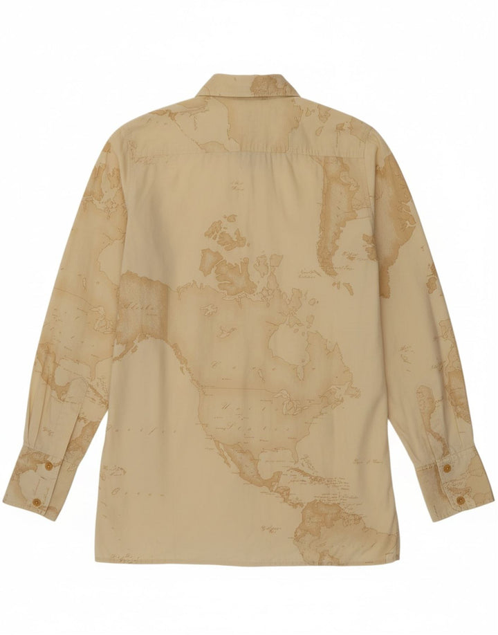 ALVIERO MARTINI Womens Graphic Shirt IT 42 Medium Beige Cotton