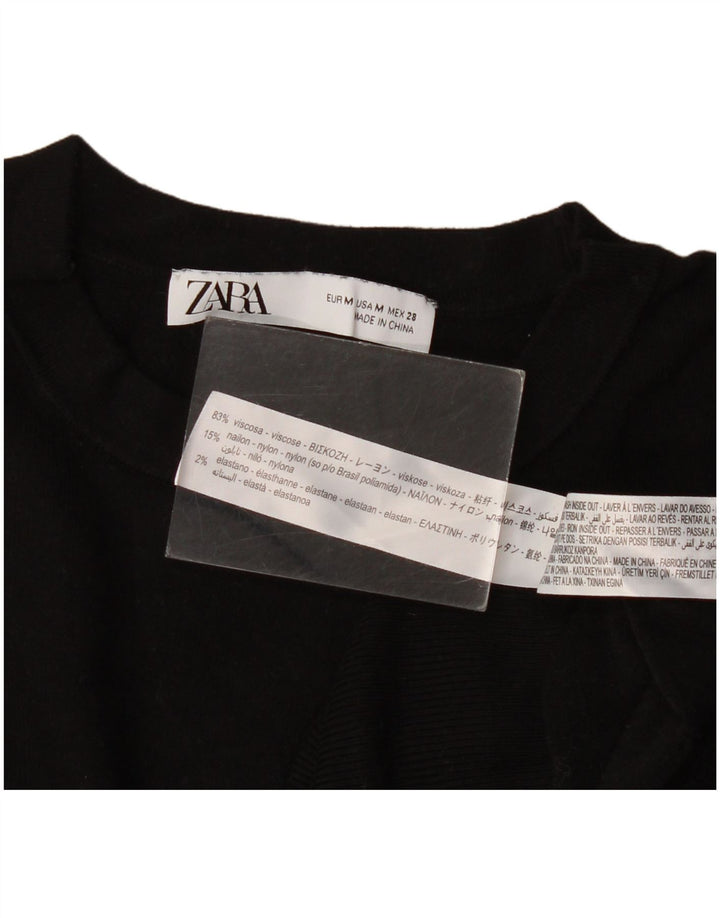 Zara dametrøjetrøje med rund hals DK 14 Medium Sort viskose