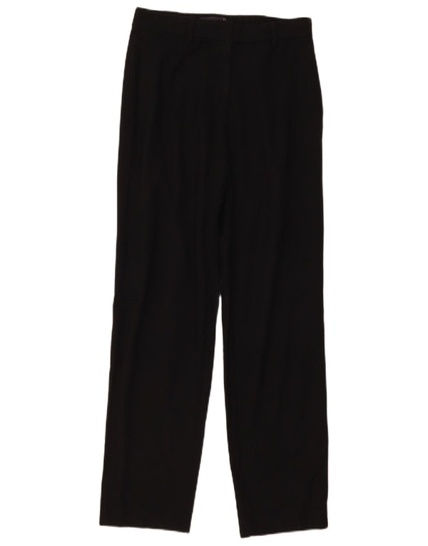 Calça chino reta feminina Marks & Spencer UK 8 pequena W28 L28 preta