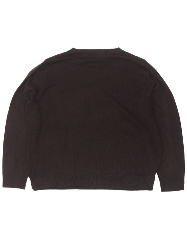 Marks & Spencer dame sweater med rund hals DK 22 2XL sort akryl