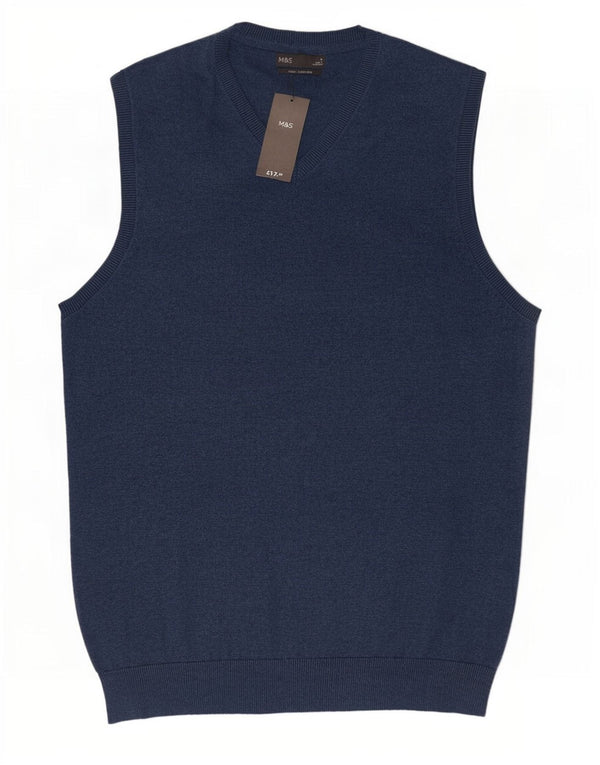 Canotta da uomo Marks & Spencer grande in cotone blu navy