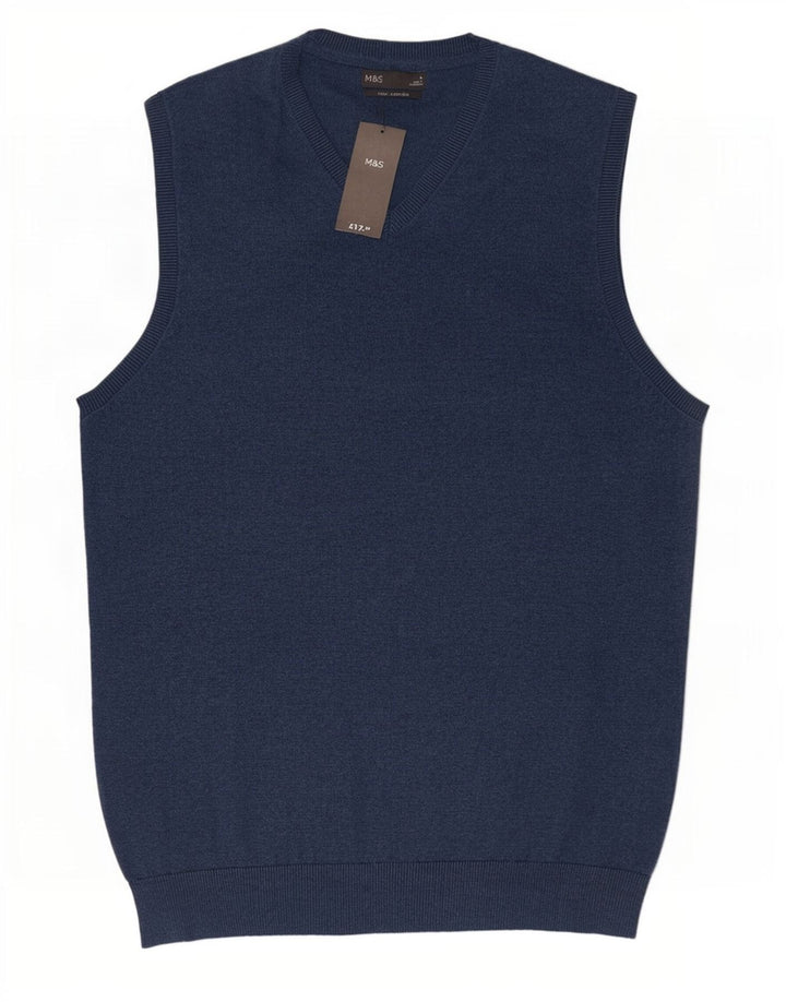 Marks & Spencer Herrevest Tank Top Stor Marineblå Bomuld