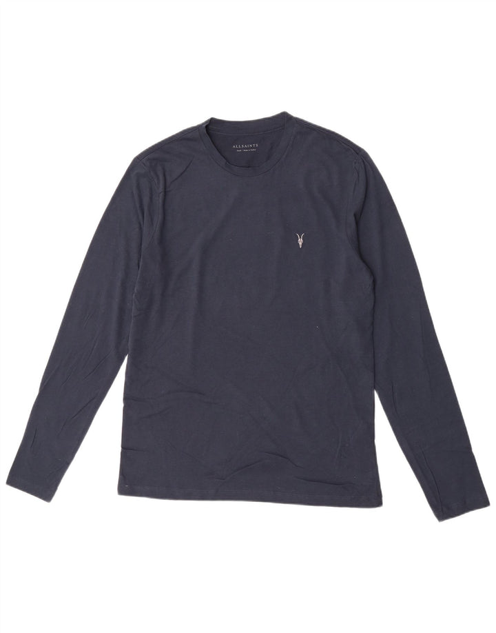All Saints Top pentru bărbați cu mânecă lungă, mic, bleumarin, bumbac