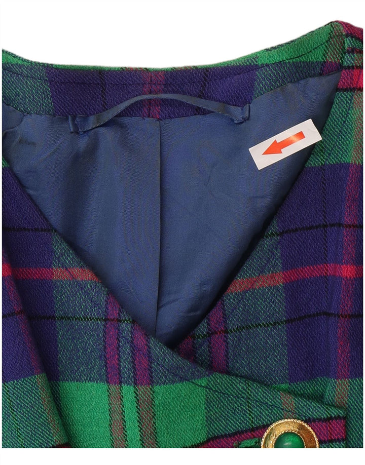 Vintage dame 4-knaps blazerjakke UK 14 Medium Blue Check