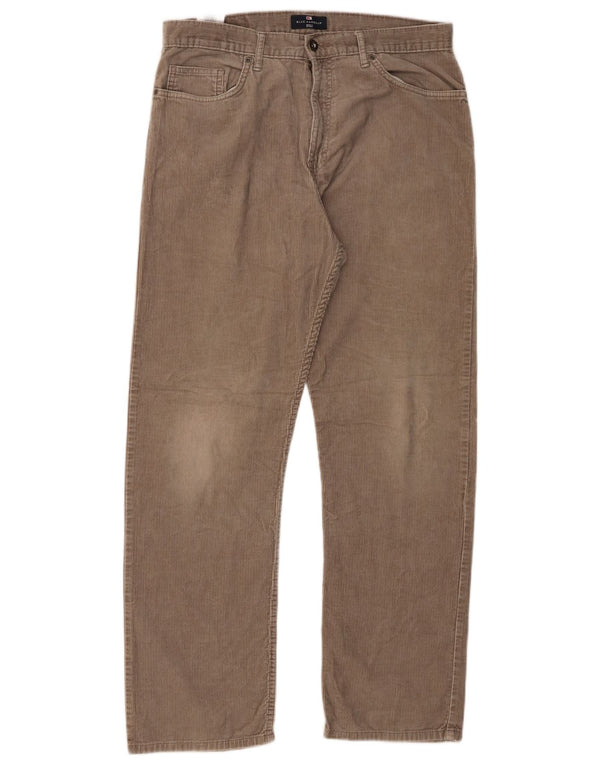 Мужские прямые вельветовые брюки Marks & Spencer Blue Harbour W34 L31 бежевые