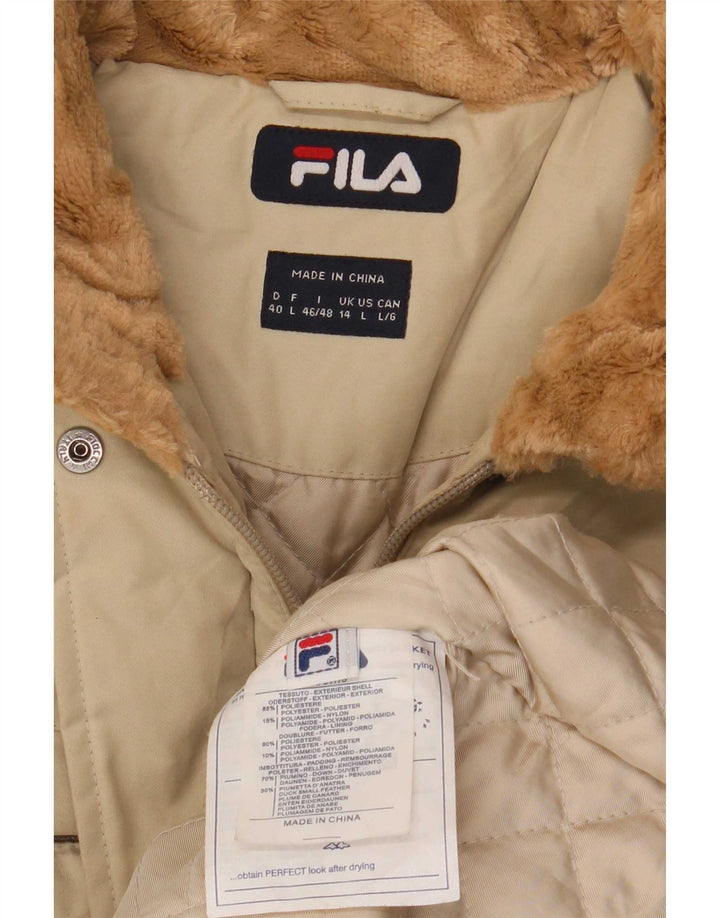 Fila Damen Wattierter Mantel UK 14 Large Beige Polyester