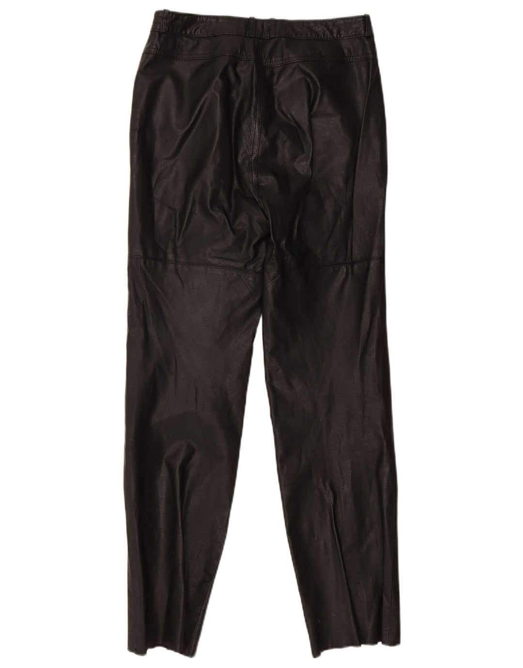 Golden Leaf Womens Slim Leather Trousers W26 L28 Black