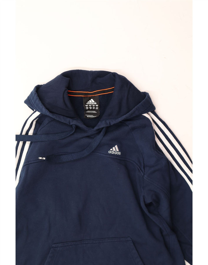ADIDAS Mens Hoodie Jumper Medium Navy Blue Cotton