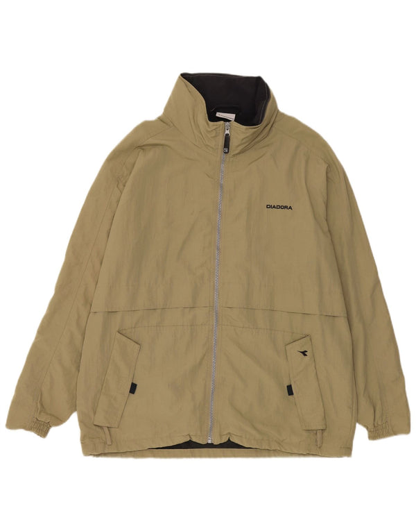 Ανδρικό μπουφάν βροχής με κουκούλα Diadora UK 36 Small Khaki Polyamide
