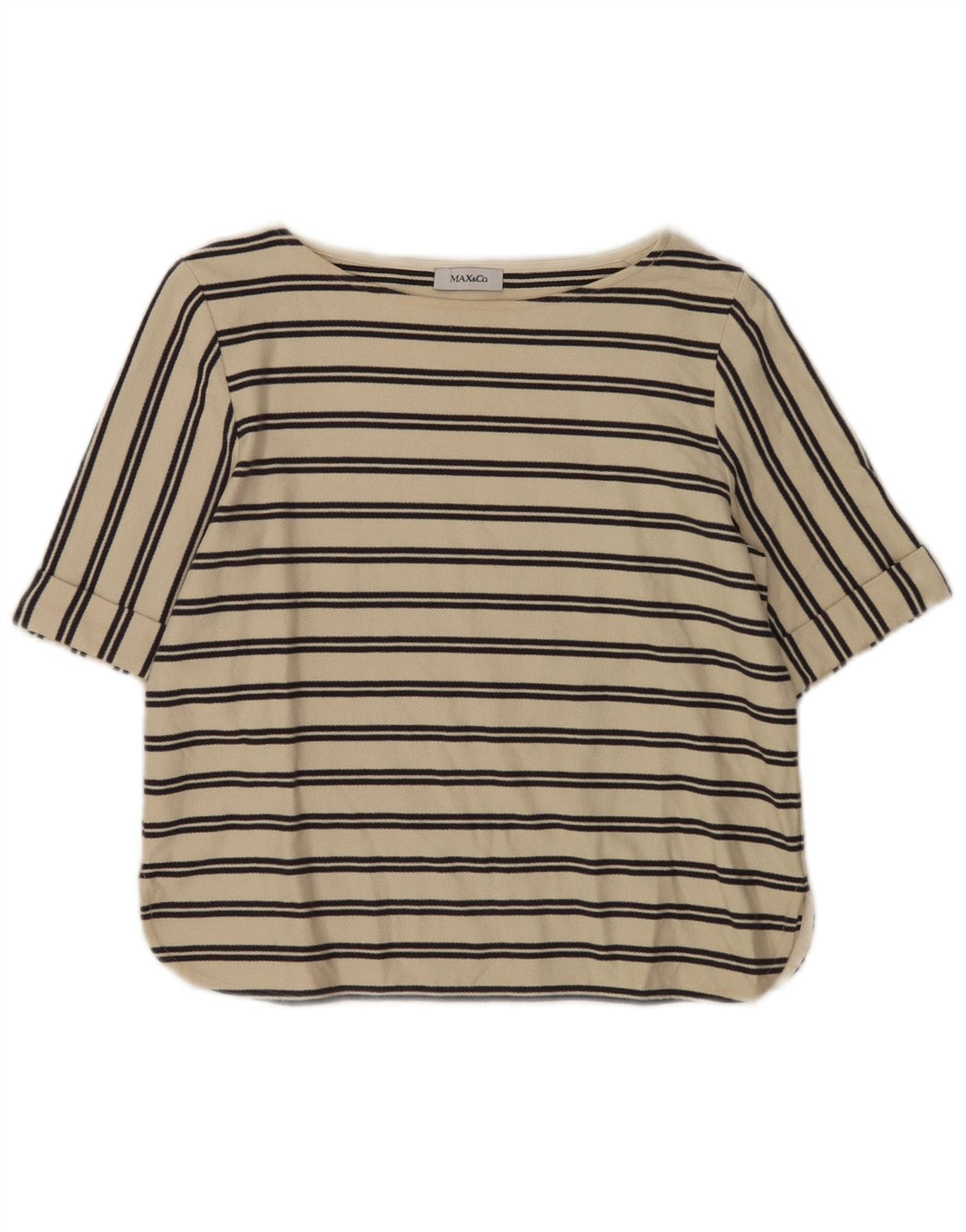 Max & Co. Womens Blouse Top UK 12 Medium Off White Striped
