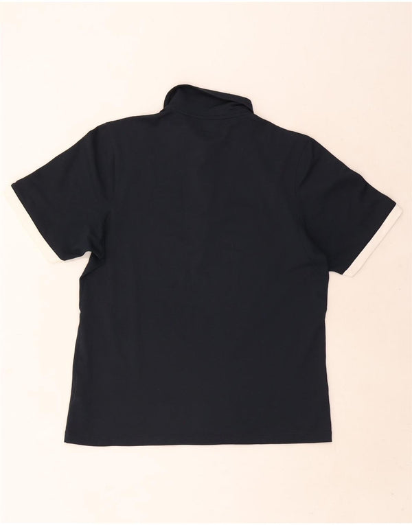 Nike Mens Polo Shirt UK 39/41 Medium Navy Blue Colourblock Polyester