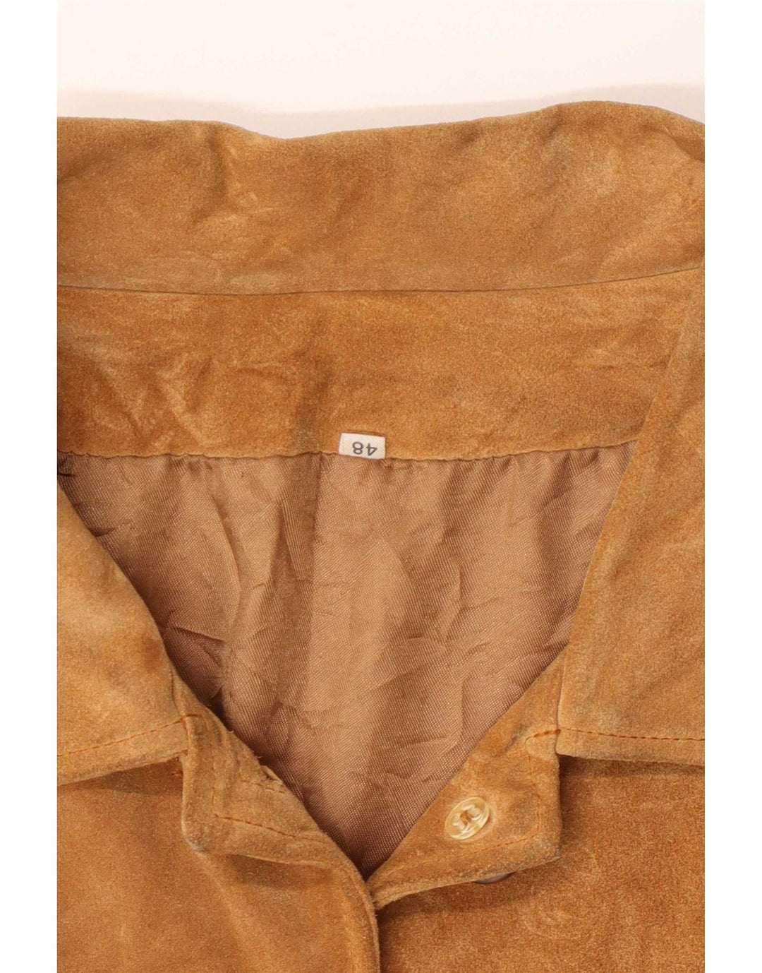 Chaqueta de ante vintage para mujer IT 48 XL Cuero beige
