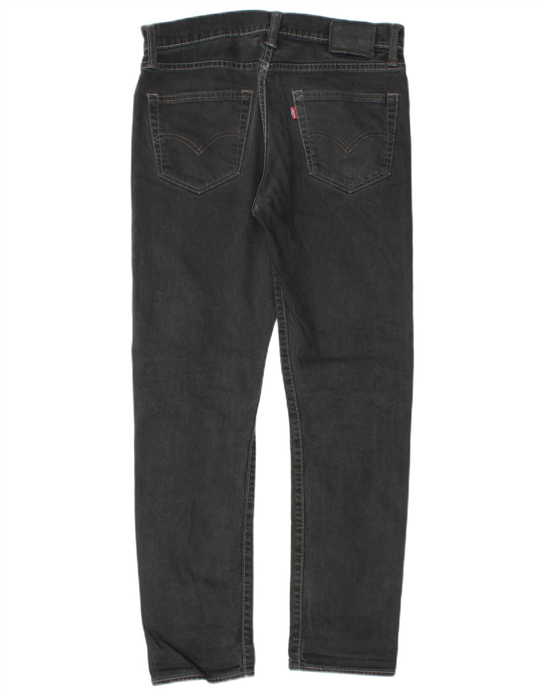 LEVI'S Mens 522 Straight Jeans W30 L28 Black Cotton