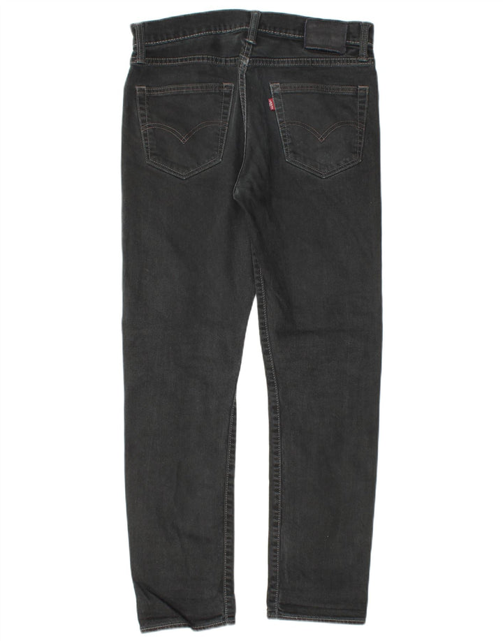 LEVI'S Mens 522 Straight Jeans W30 L28 Black Cotton