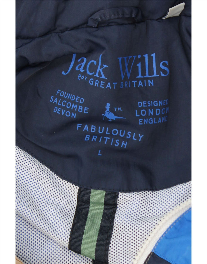 Jack Wills Mens Hooded Rain Jacket UK 40 Large Multicoloured Colourblock