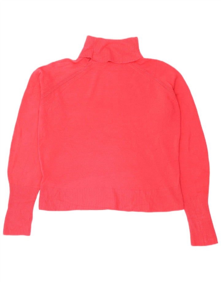 Marks & Spencer Womens Roll Neck Jumper Sweater UK 14 Medium Pink Acrylic