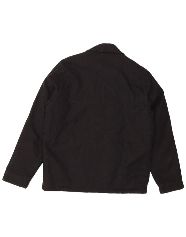 Zara Mens Sherpa Utility Jacket UK 38 Medium Black Cotton