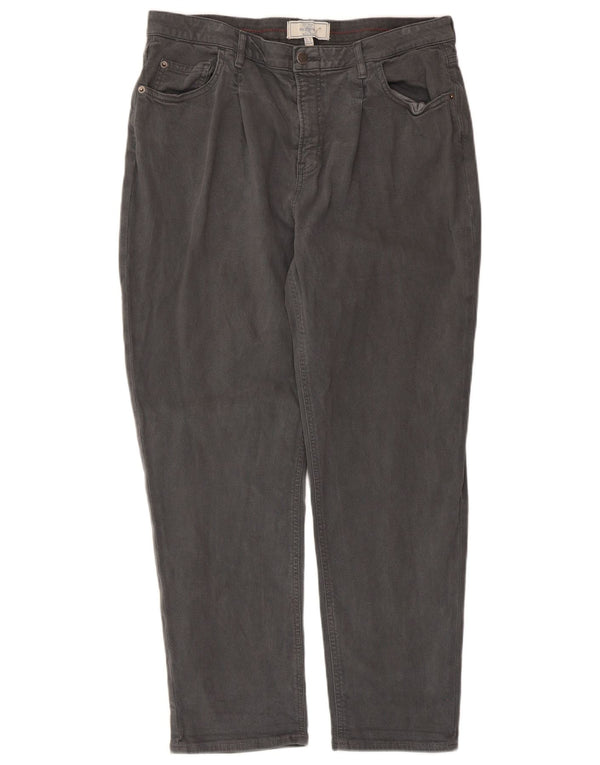 Zara Mujer Pantalón Cropped De Talle Alto XS W24 L21 Azul