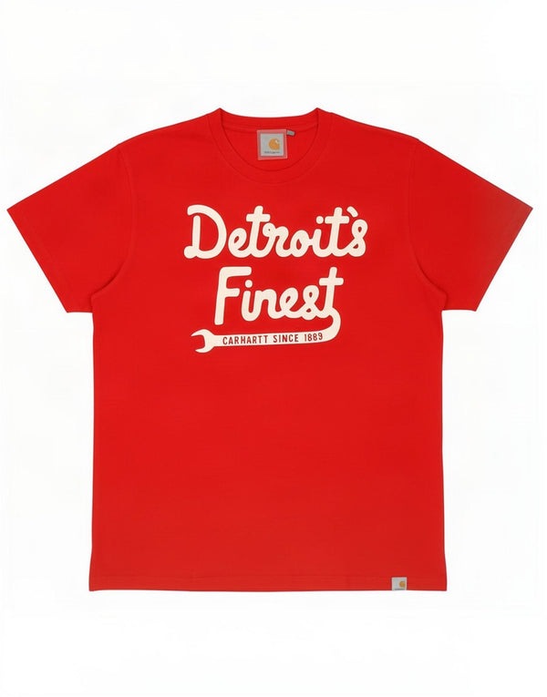 Carhartt Mens Graphic T-Shirt Top Medium Red Cotton