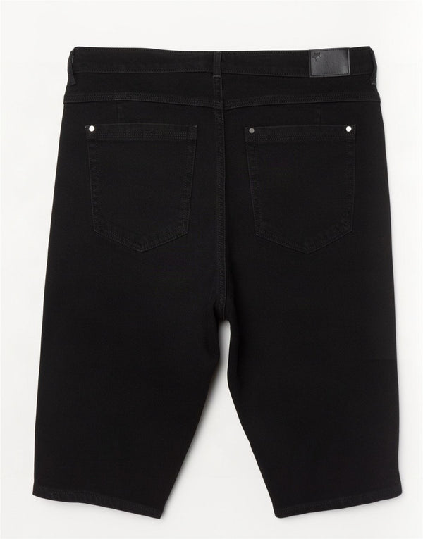 Pantaloncini di jeans Bermuda da donna Marks & Spencer UK 16 Large W32 Cotone nero