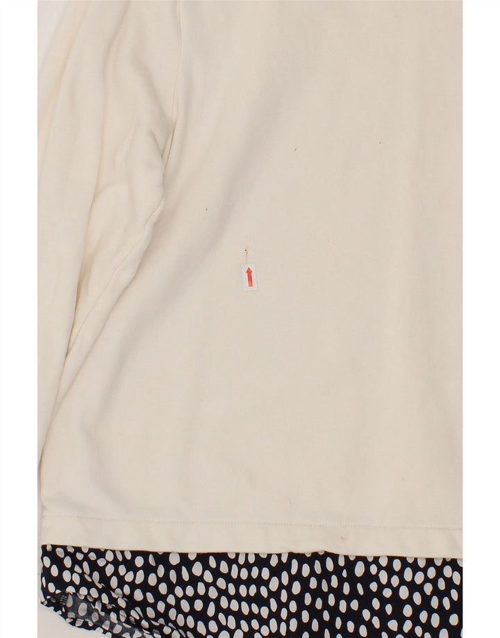 J. CREW Womens Sweatshirt Jumper UK 16 Large White Colourblock Cotton Vintage J. Crew and Second-Hand J. Crew from Messina Hembry 