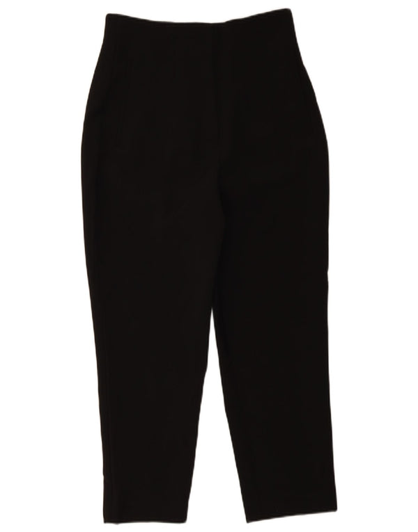 Zara Γυναικείο Ψηλόμεσο Παντελόνι Cropped Medium W28 L25 Μαύρο Πολυεστέρας