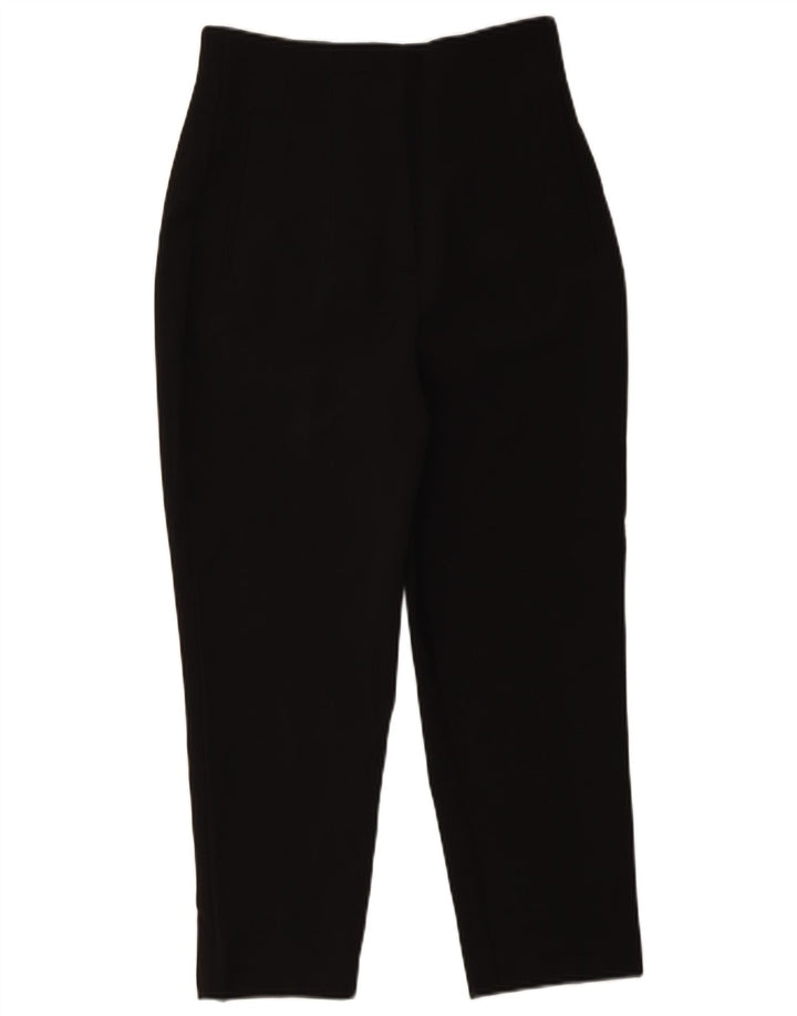 Zara Womens High Waist Cropped Trousers Medium W28 L25 Black Polyester