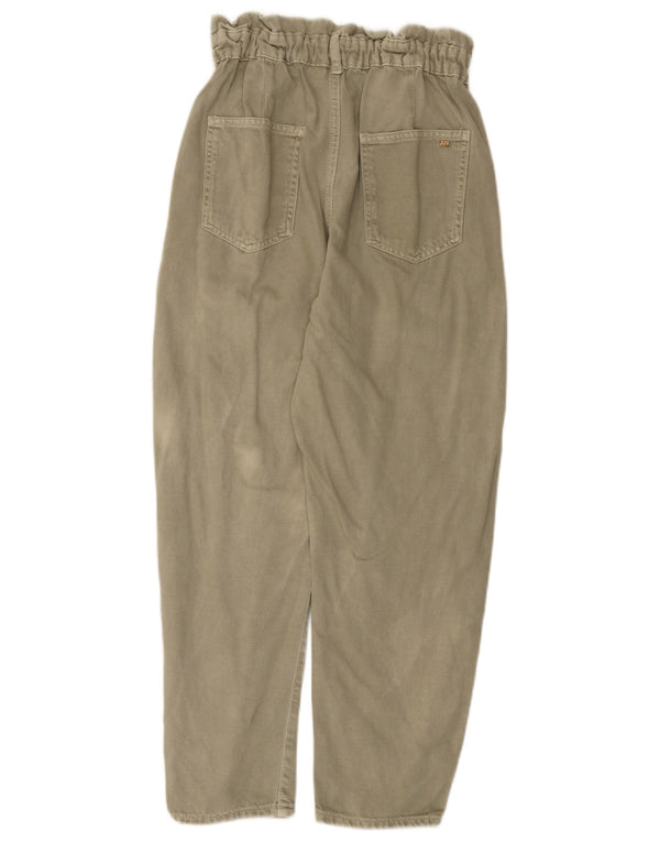 Zara Pantalon court fuselé taille haute pour femme EU 36 XS W26 L26 Kaki