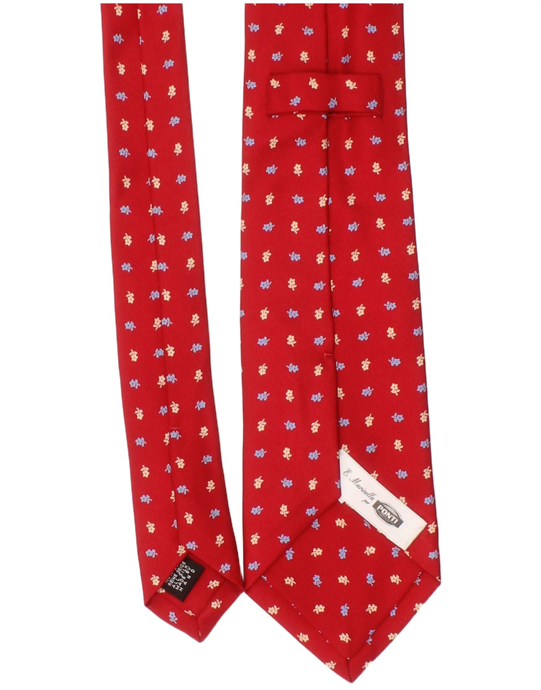 E.Marinella Mens Tie One Size Red Floral Silk