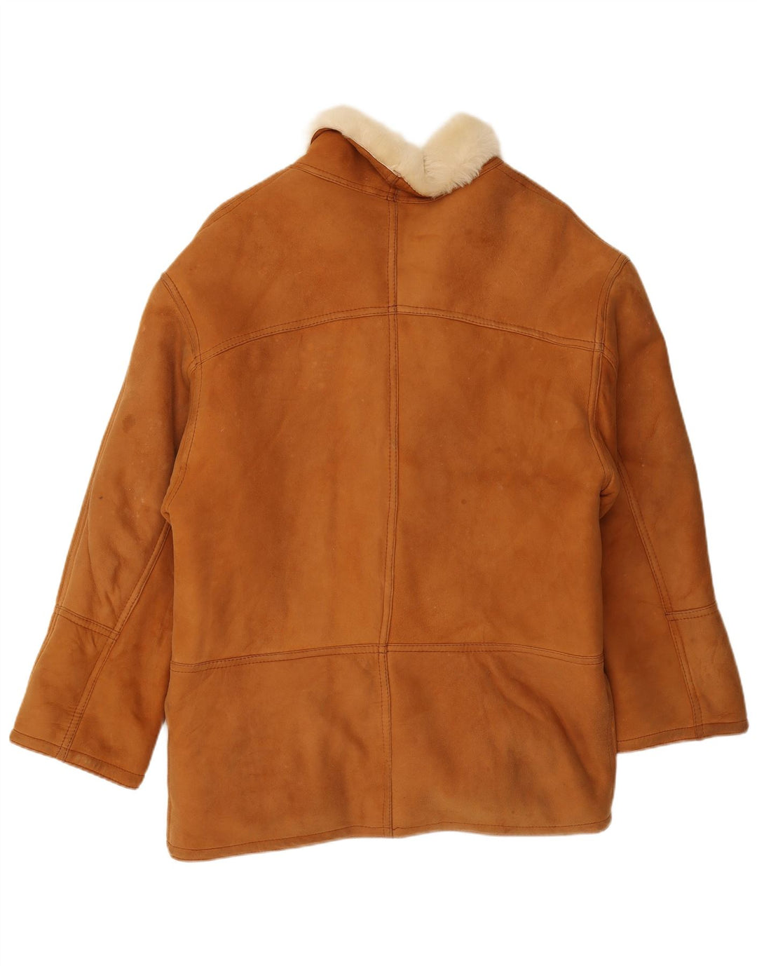 VINTAGE Mens Shearling Jacket UK 40 Large Brown
