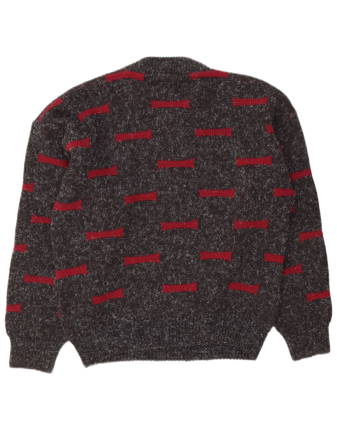 Ciao Mens Crew Neck Jumper Sweater Medium Grey Geometric