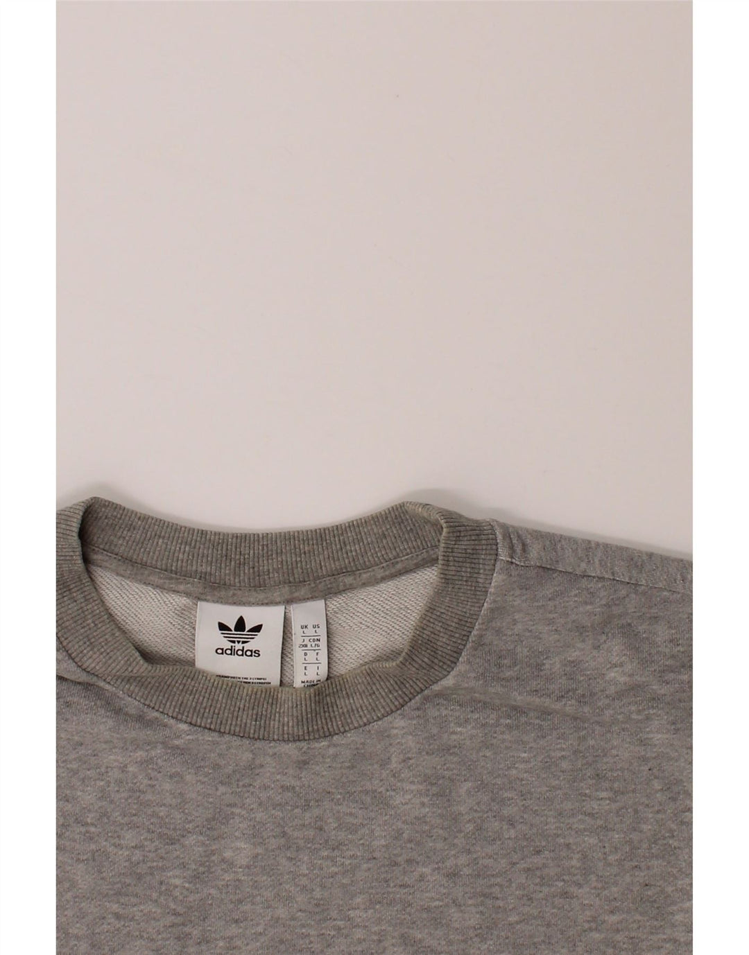 ADIDAS Mens Sweatshirt Jumper Large Grey Cotton Vintage Adidas and Second-Hand Adidas from Messina Hembry 