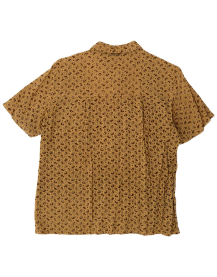 Vintage Ανδρικό κοντομάνικο πουκάμισο Medium Beige Paisley