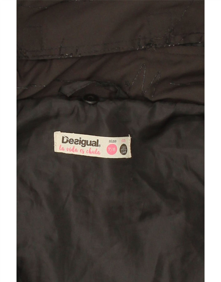 DESIGUAL Girls Padded Jacket 7-8 Years Black Vintage Desigual and Second-Hand Desigual from Messina Hembry 