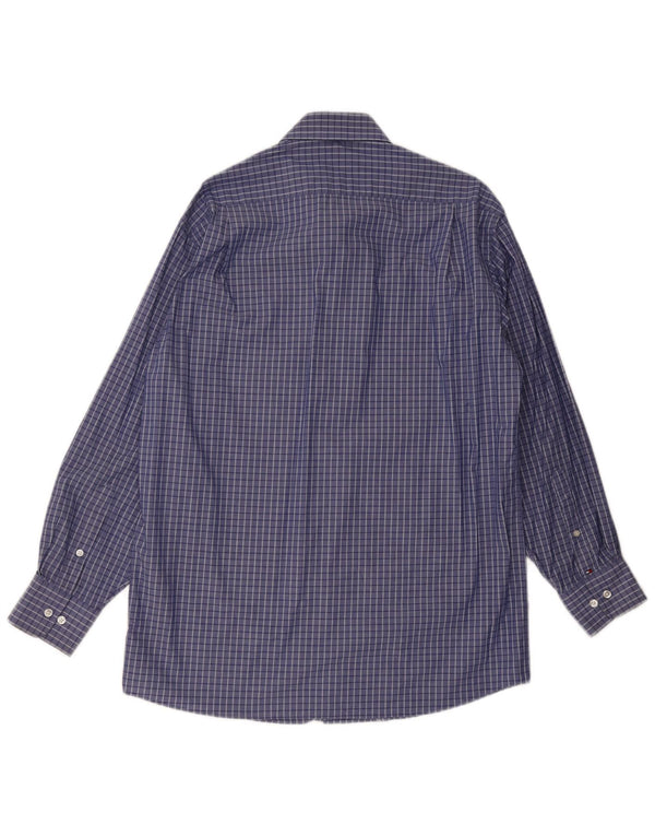 Camisa masculina Tommy Hilfiger Regular Fit tamanho 15/15 1/2 xadrez azul médio