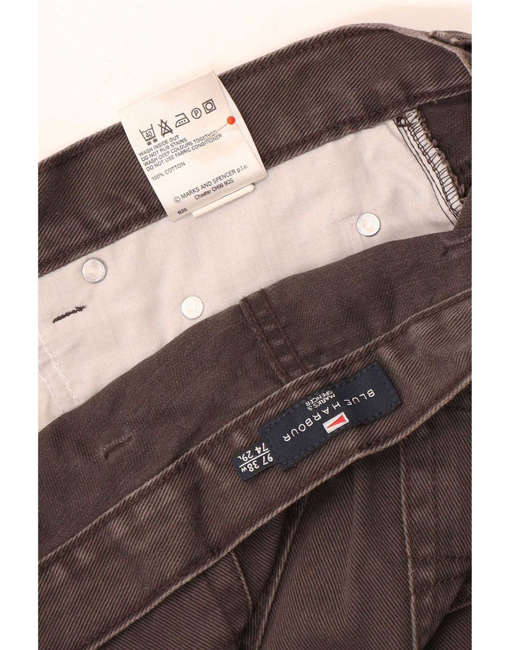 Marks & Spencer Mens Blue Harbour Straight Jeans W38 L29 Grey Cotton