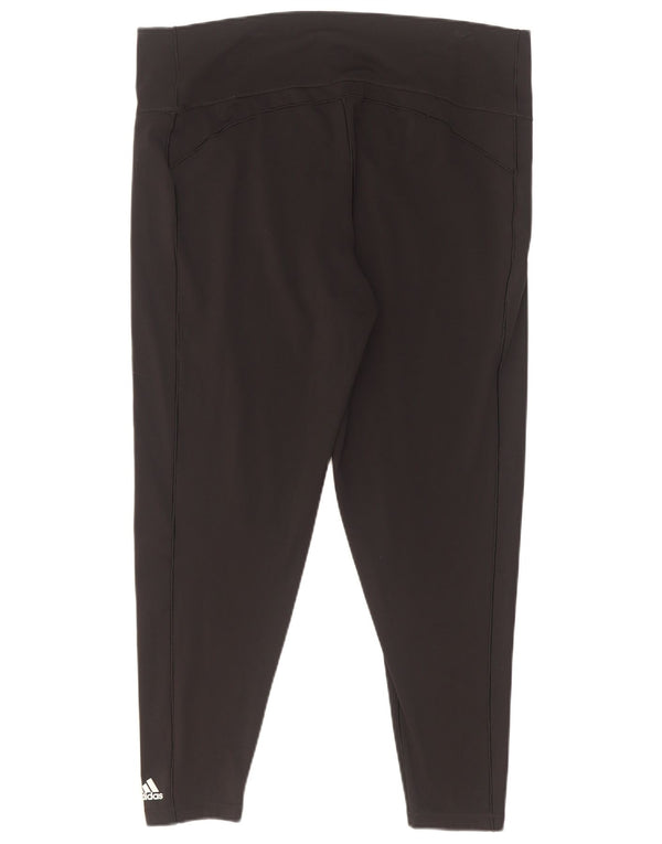 Leggings corti Adidas da donna UK 24/26 2XL nylon nero
